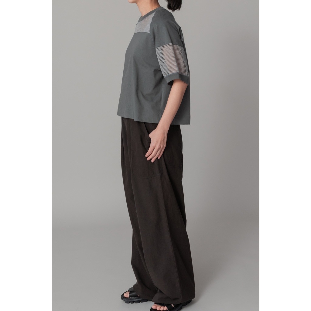 [RaPPELER] Mesh Switching Cut and Sew_Charcoal gray(81)