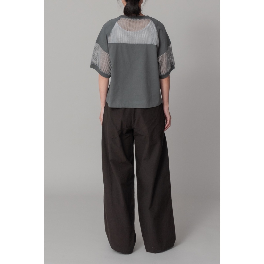 [RaPPELER] Mesh Switching Cut and Sew_Charcoal gray(81)