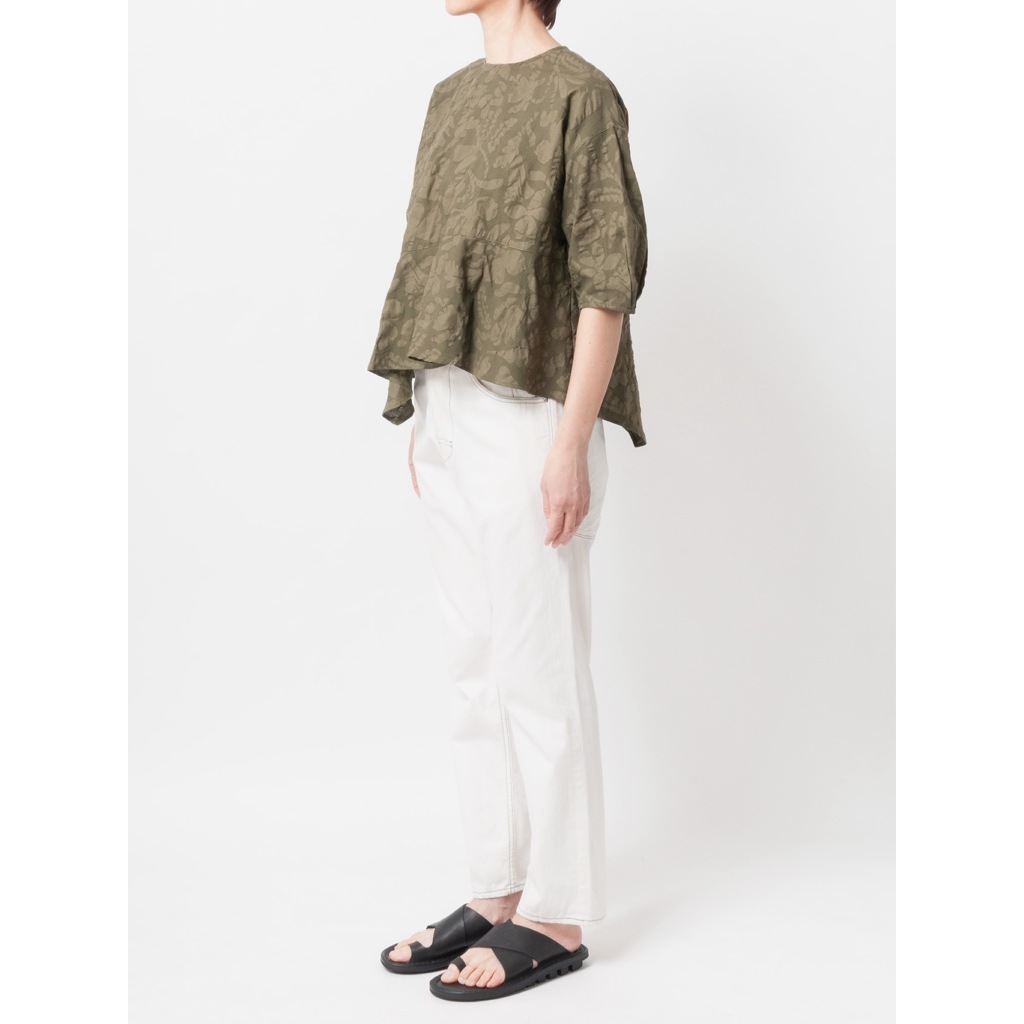 [RaPPELER] Ripple Cross Asymmetrical Blouse_khaki(32)