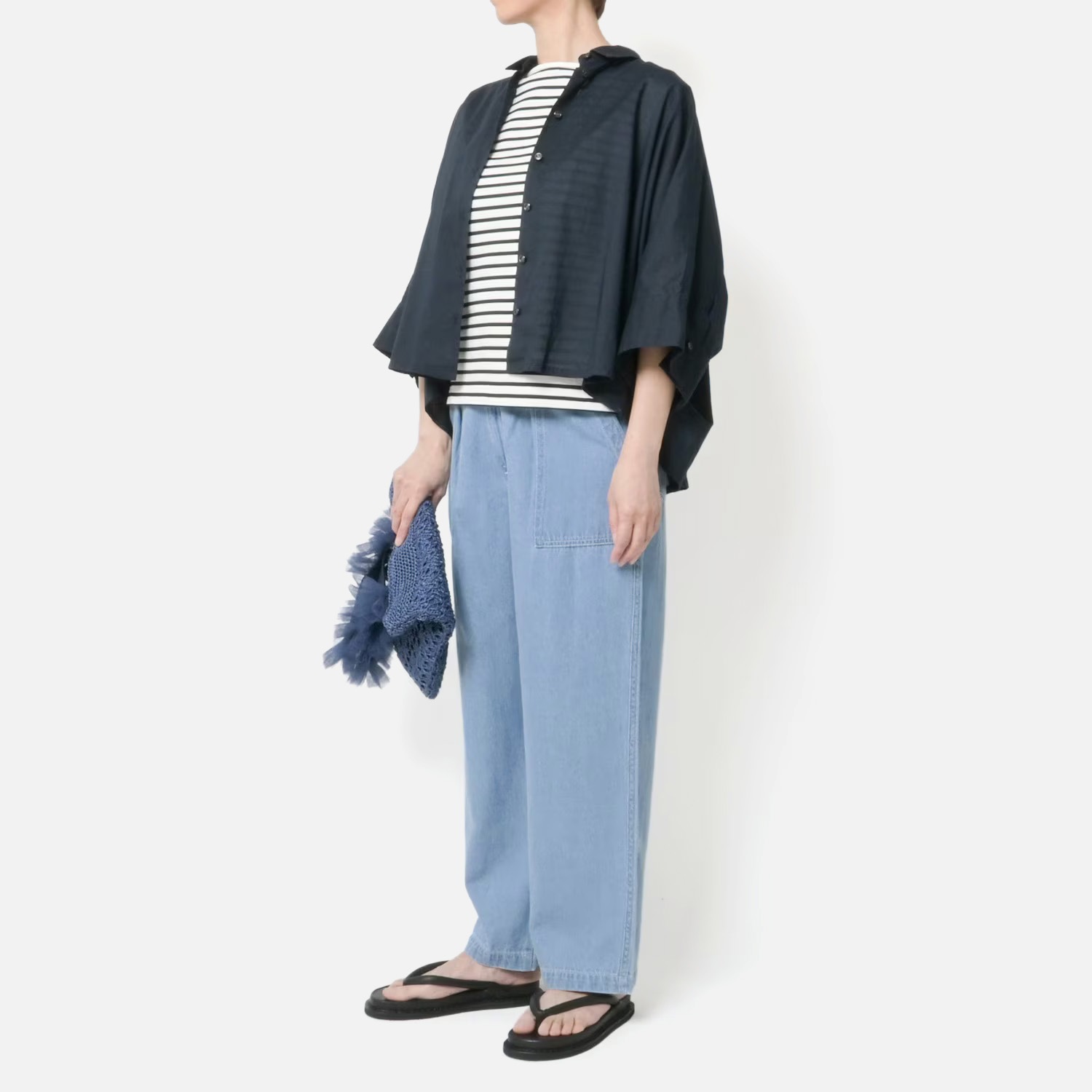 [le ciel de HARRISS] 1-tuck baker pants_Light blue(53)