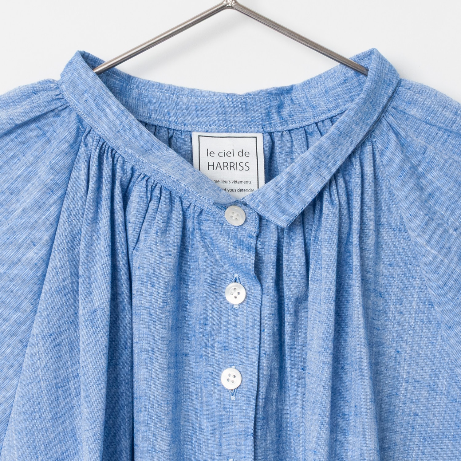 [le ciel de HARRISS] Volume Sleeve Mini Collar Shirt