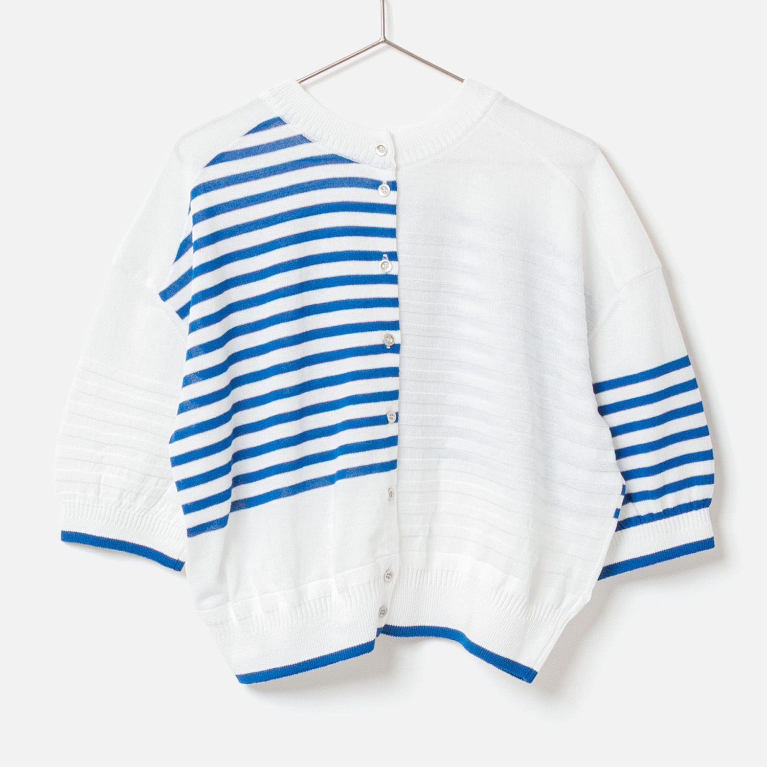 [RaPPELER] 2way Striped Knit_Sax blue(52)