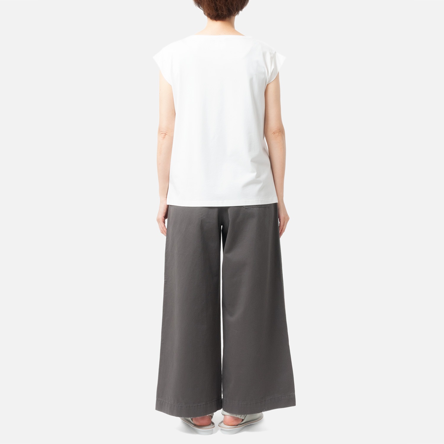 [le ciel de HARRISS] Cap Sleeve Boat Neck T-Shirt