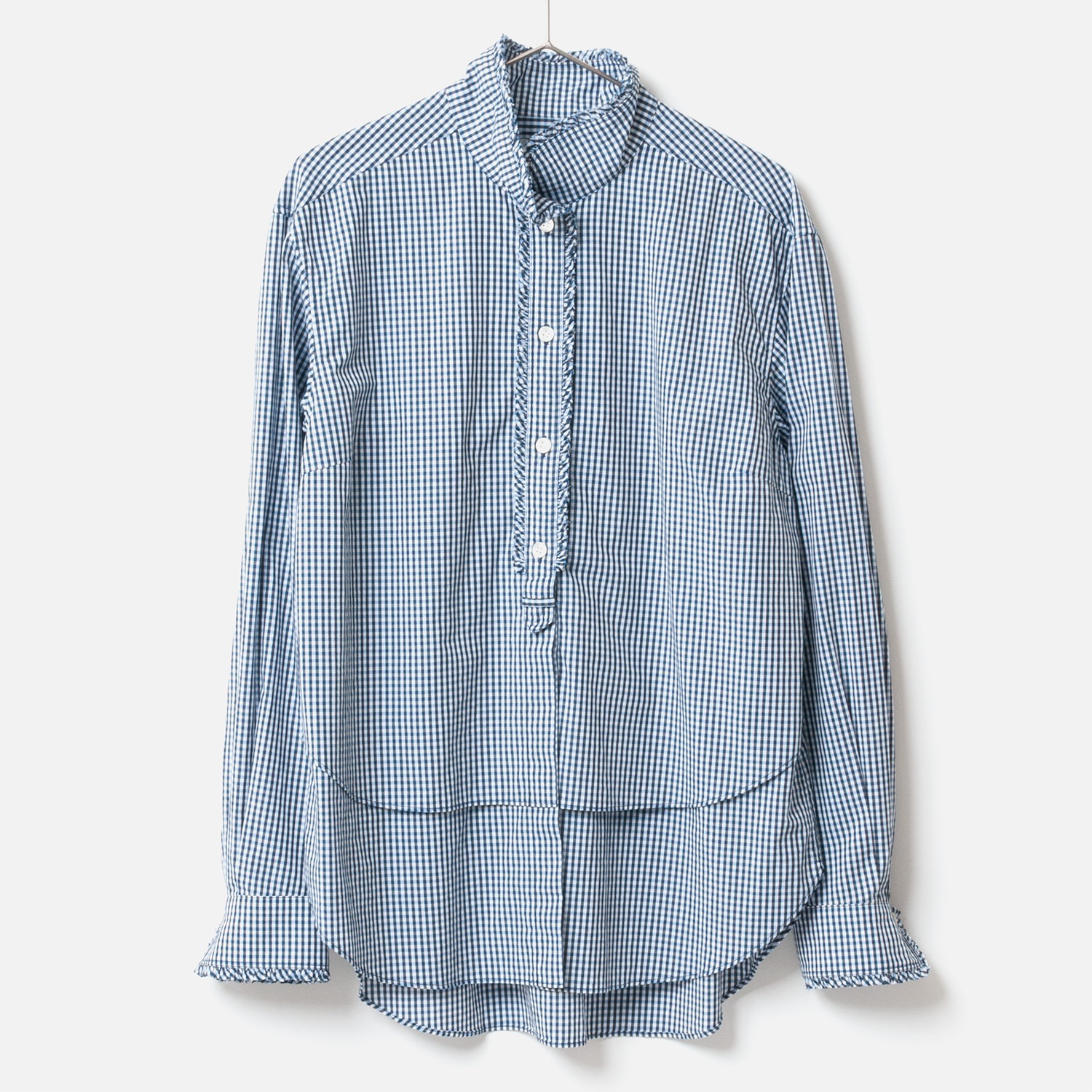 [Harriss] Gathered ruffle shirt