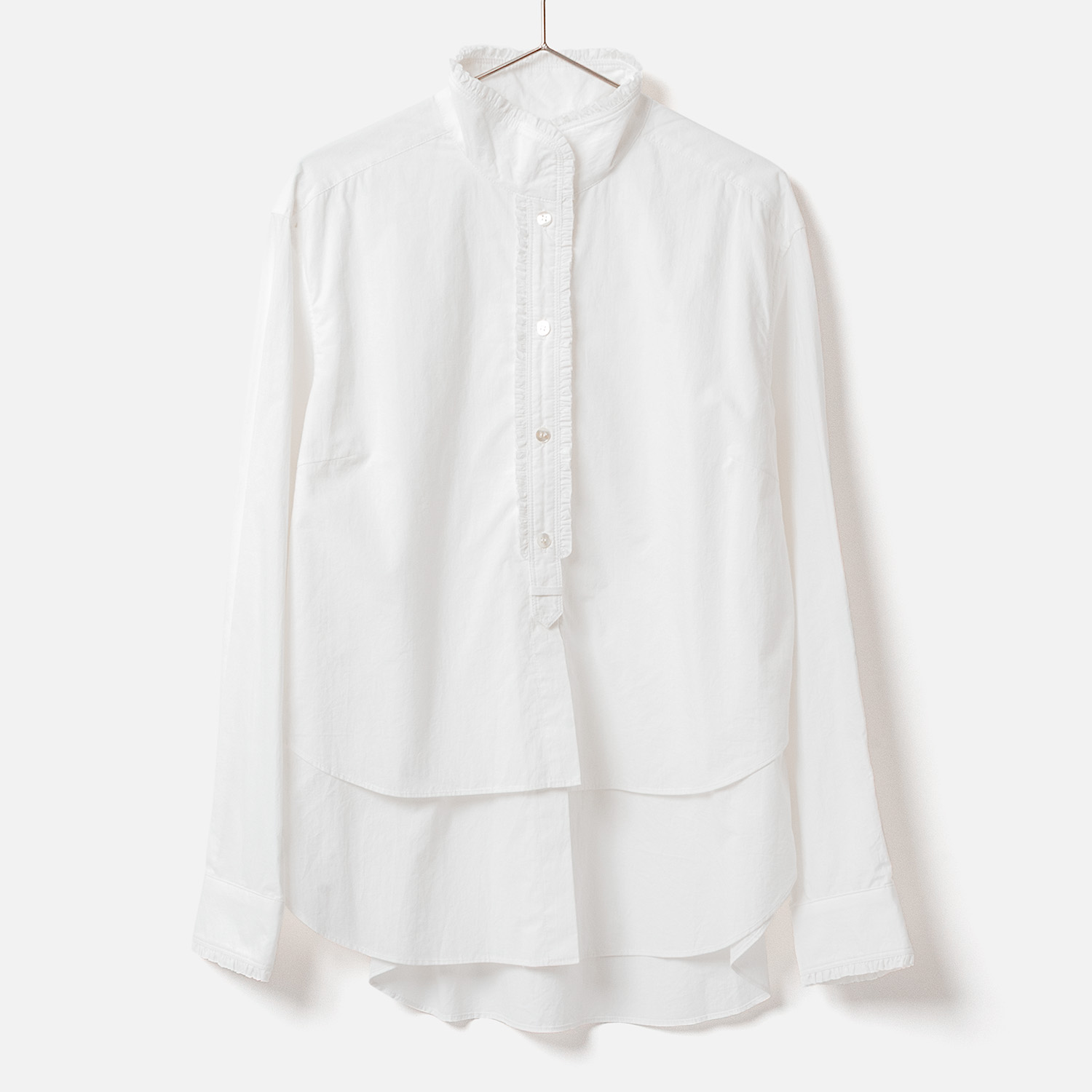 [Harriss] Gathered ruffle shirt
