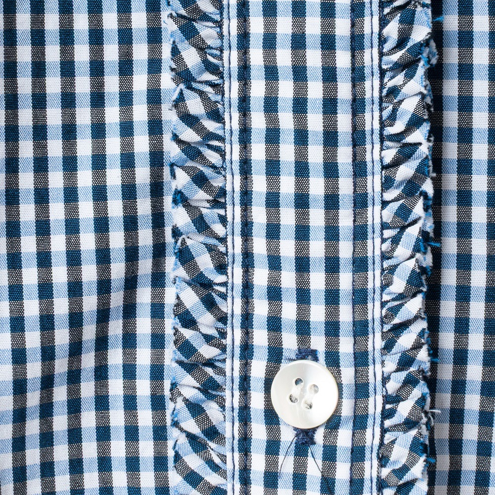 [Harriss] Gathered ruffle shirt