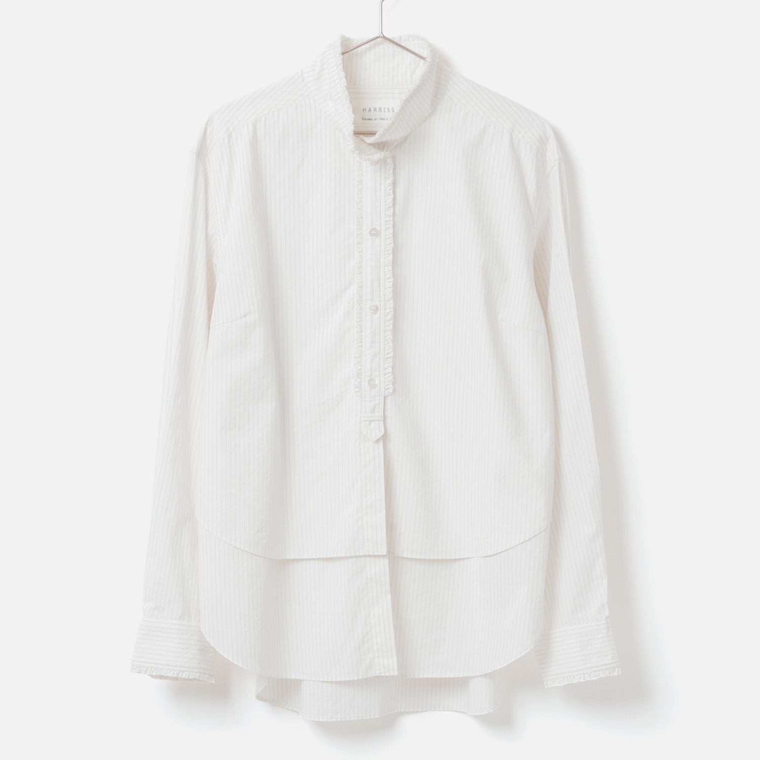 [Harriss] Gathered ruffle shirt