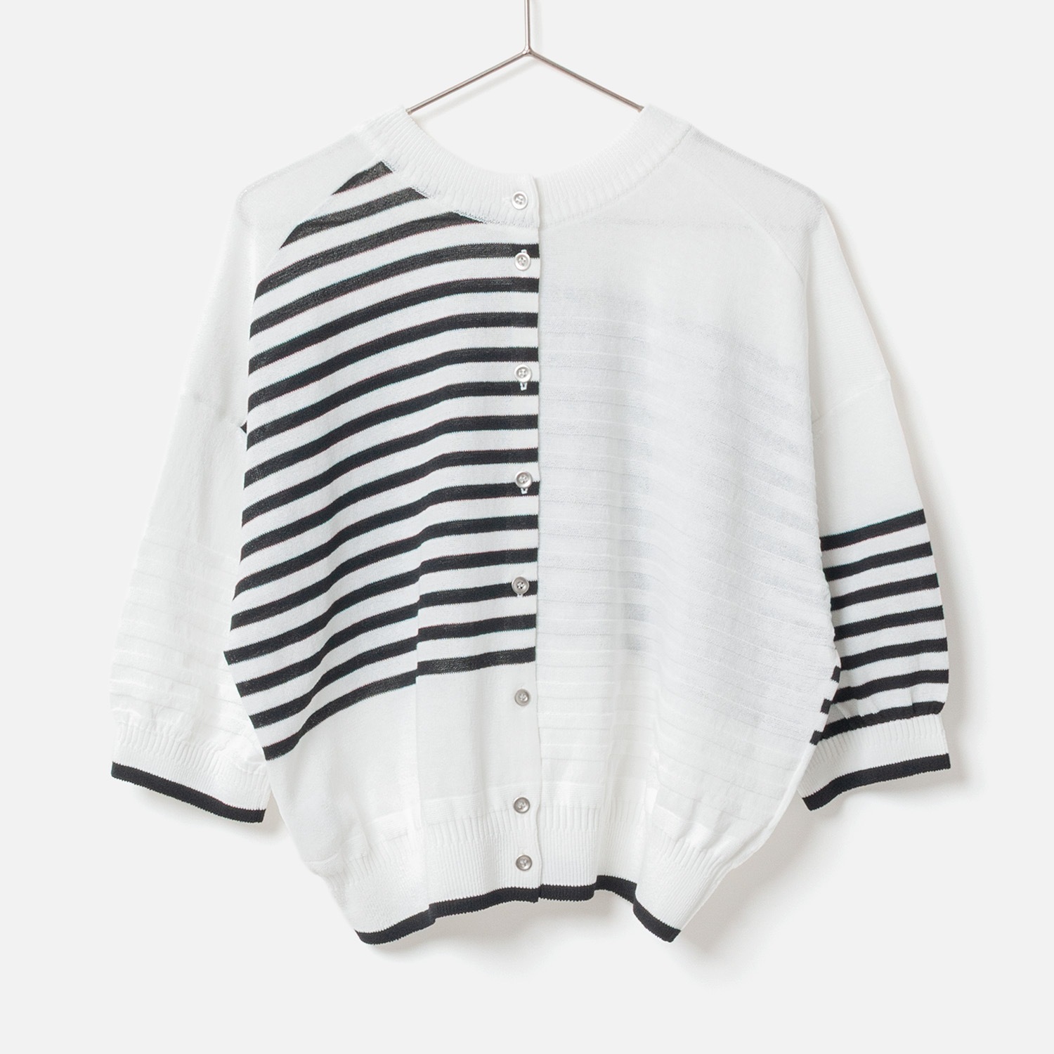 [RaPPELER] 2way Striped Knit_Black(80)