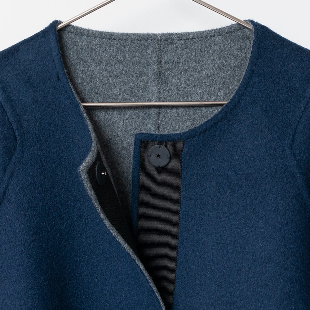 [HARRISS GRACE] CASHMERE REVERSIBLE COAT_NAVY(50)