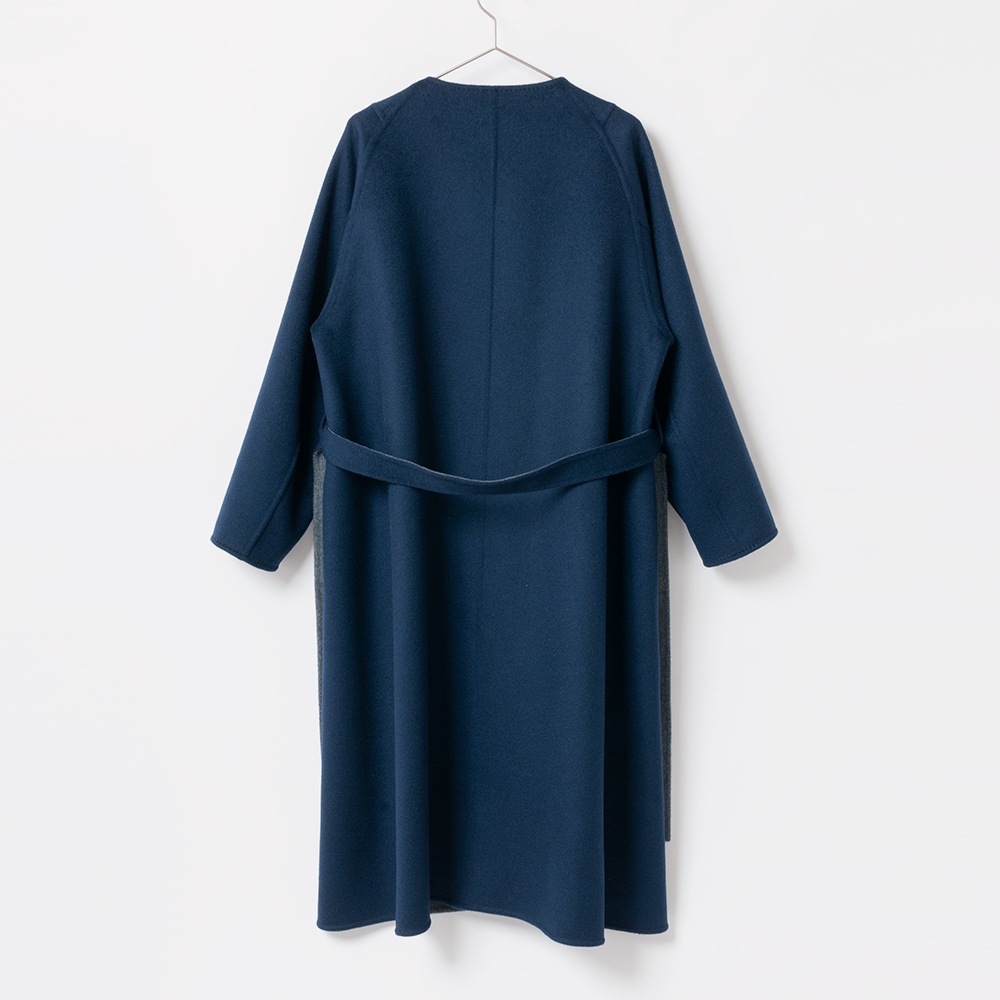 [HARRISS GRACE] CASHMERE REVERSIBLE COAT_NAVY(50)