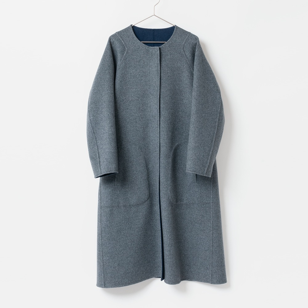 [HARRISS GRACE] CASHMERE REVERSIBLE COAT_NAVY(50)
