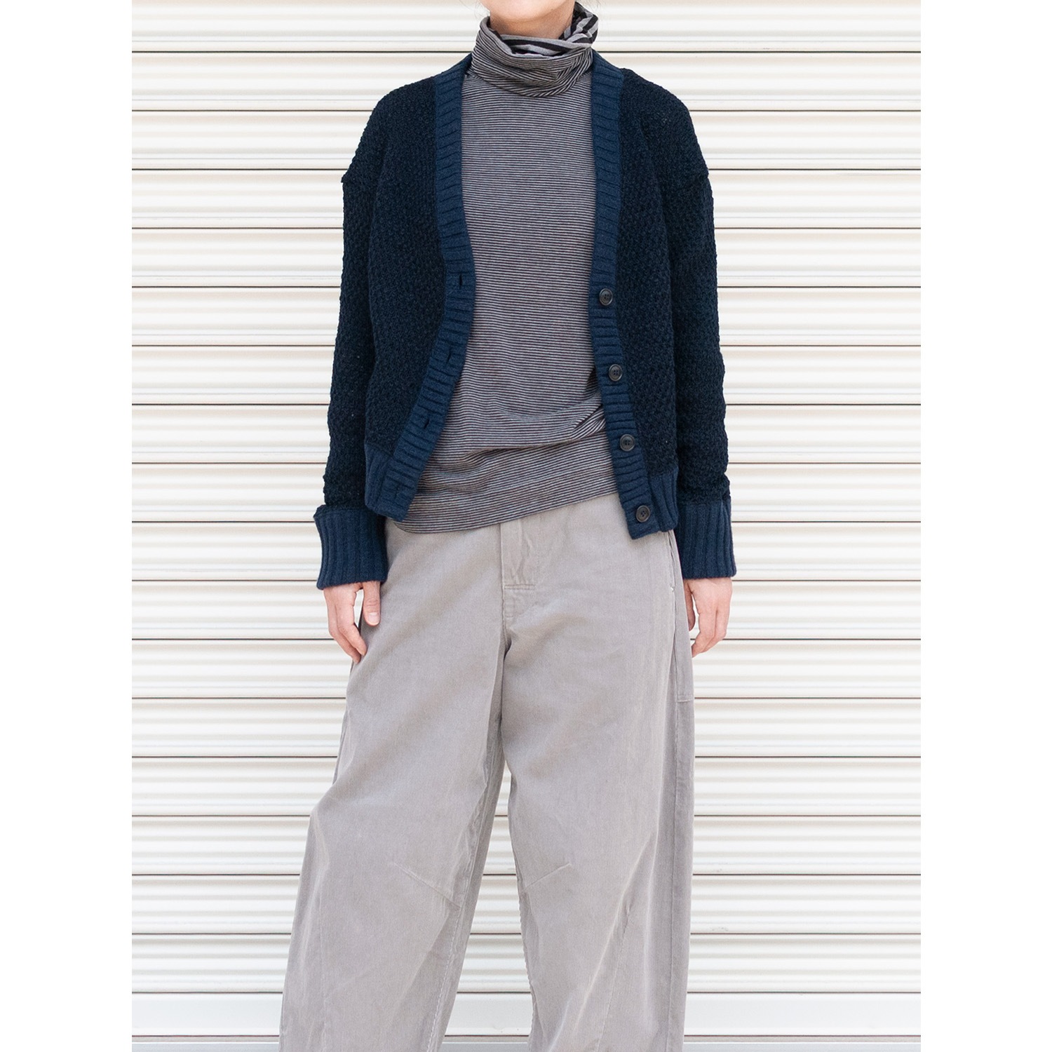 [RaPPELER] Deer slub knit cardigan_Navy blue(50)