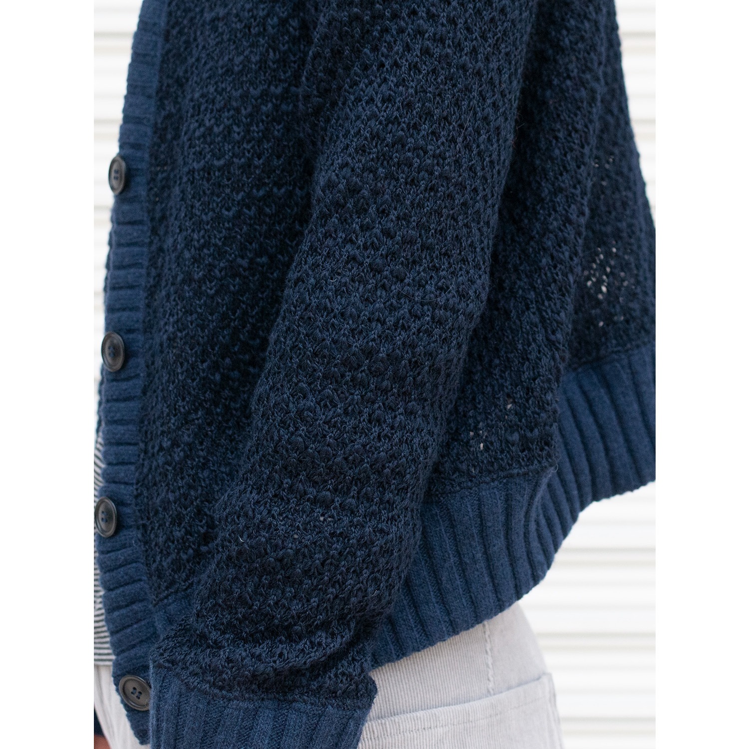 [RaPPELER] Deer slub knit cardigan_Navy blue(50)