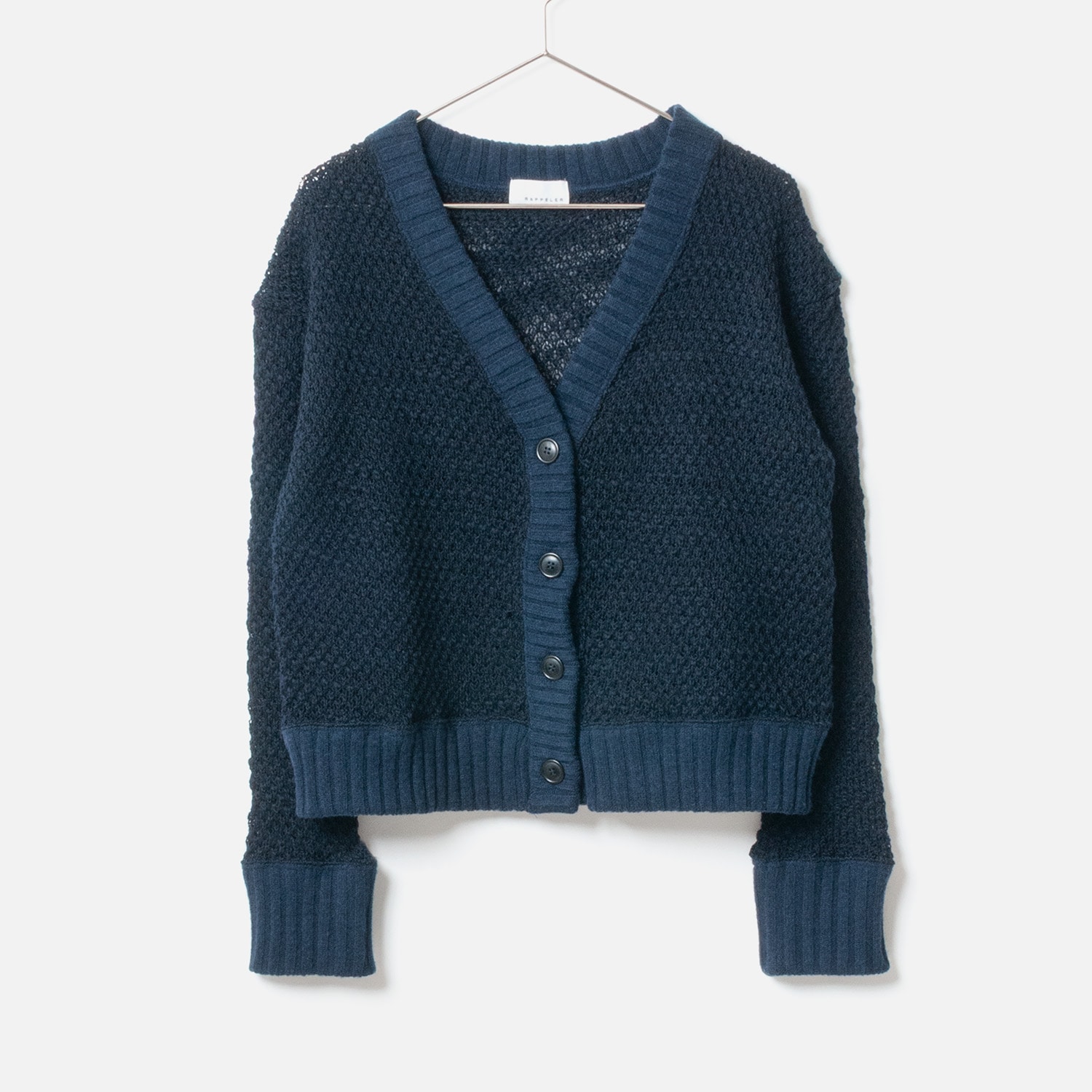 [RaPPELER] Deer slub knit cardigan_Navy blue(50)