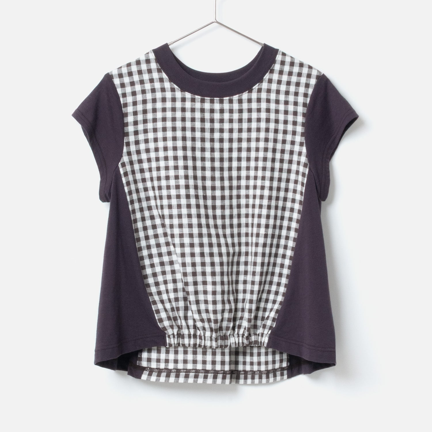 [RaPPELER] Gingham Check Switched Blouse_Brown(71)
