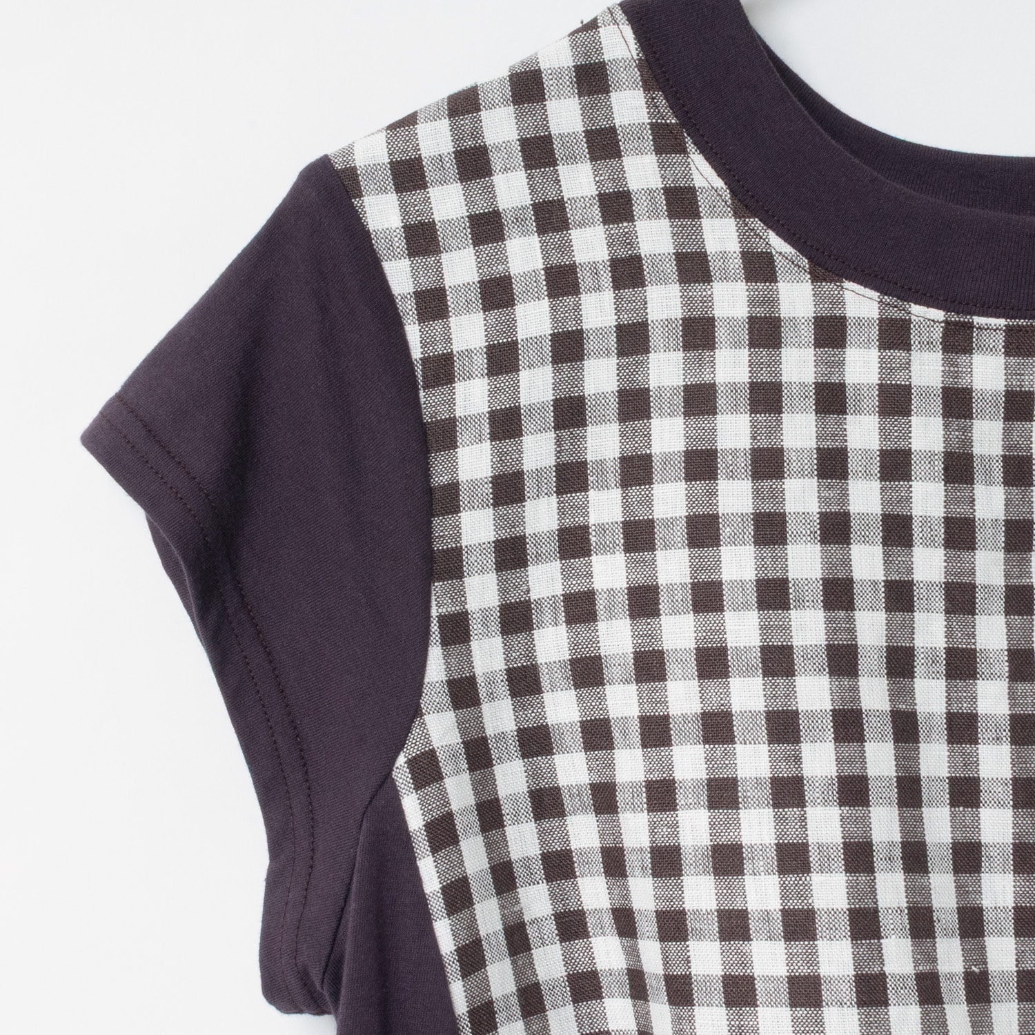 [RaPPELER] Gingham Check Switched Blouse_Brown(71)