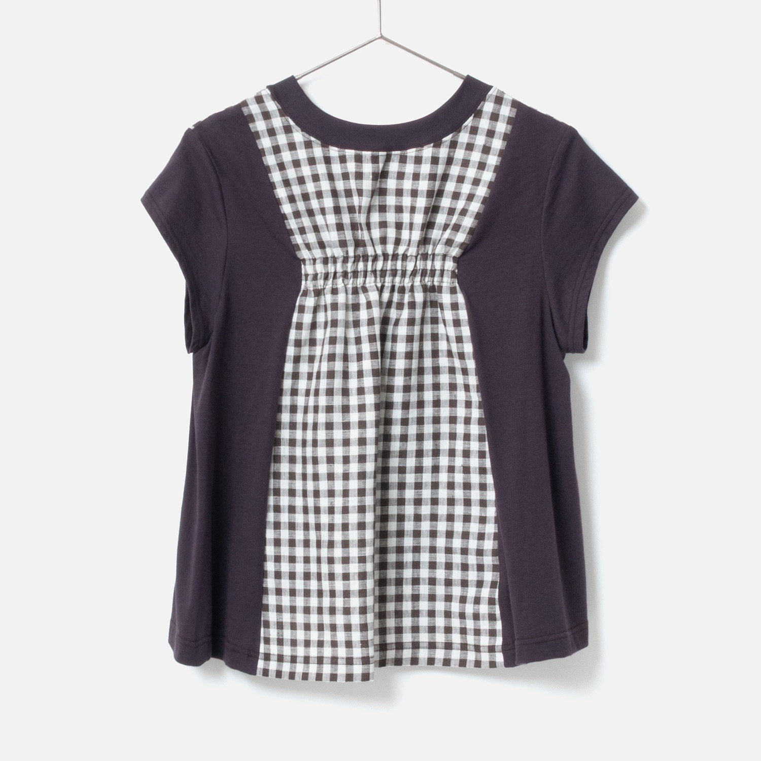 [RaPPELER] Gingham Check Switched Blouse_Brown(71)