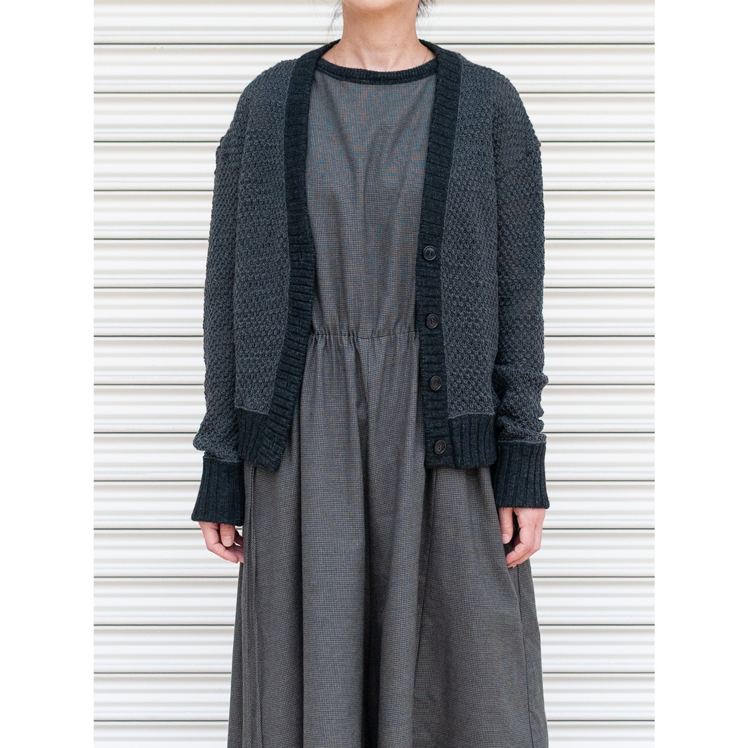 [RaPPELER] Deer slub knit cardigan_Charcoal gray(81)