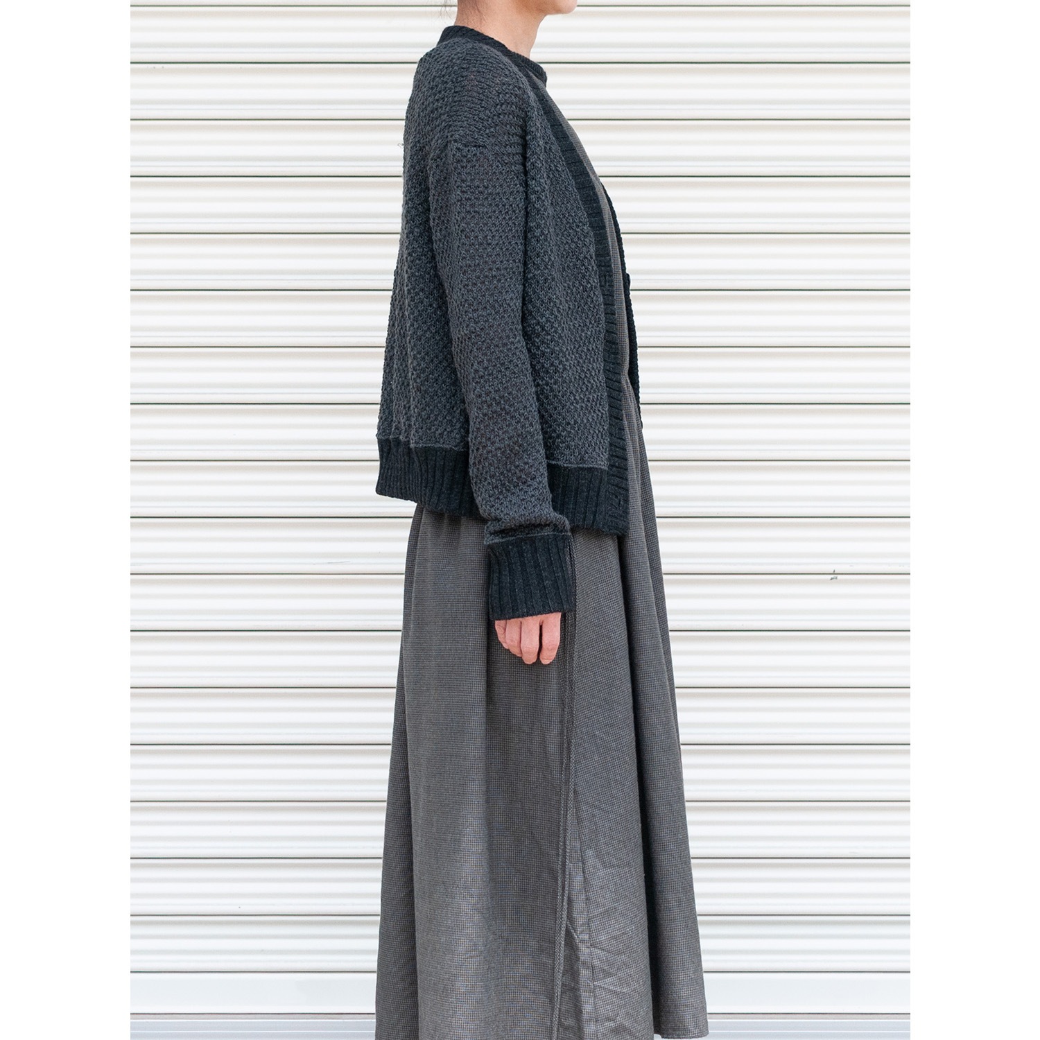 [RaPPELER] Deer slub knit cardigan_Charcoal gray(81)