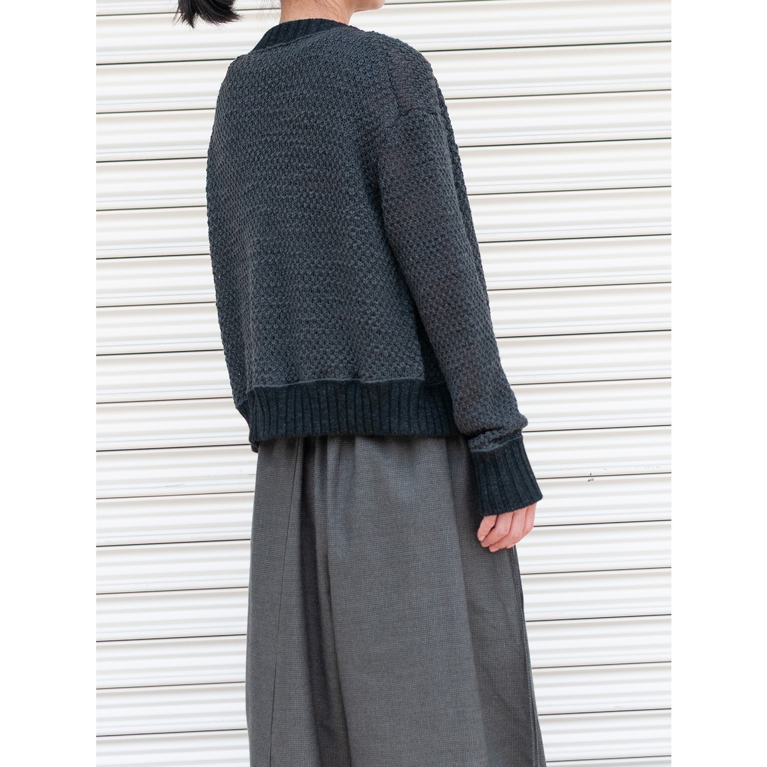 [RaPPELER] Deer slub knit cardigan_Charcoal gray(81)