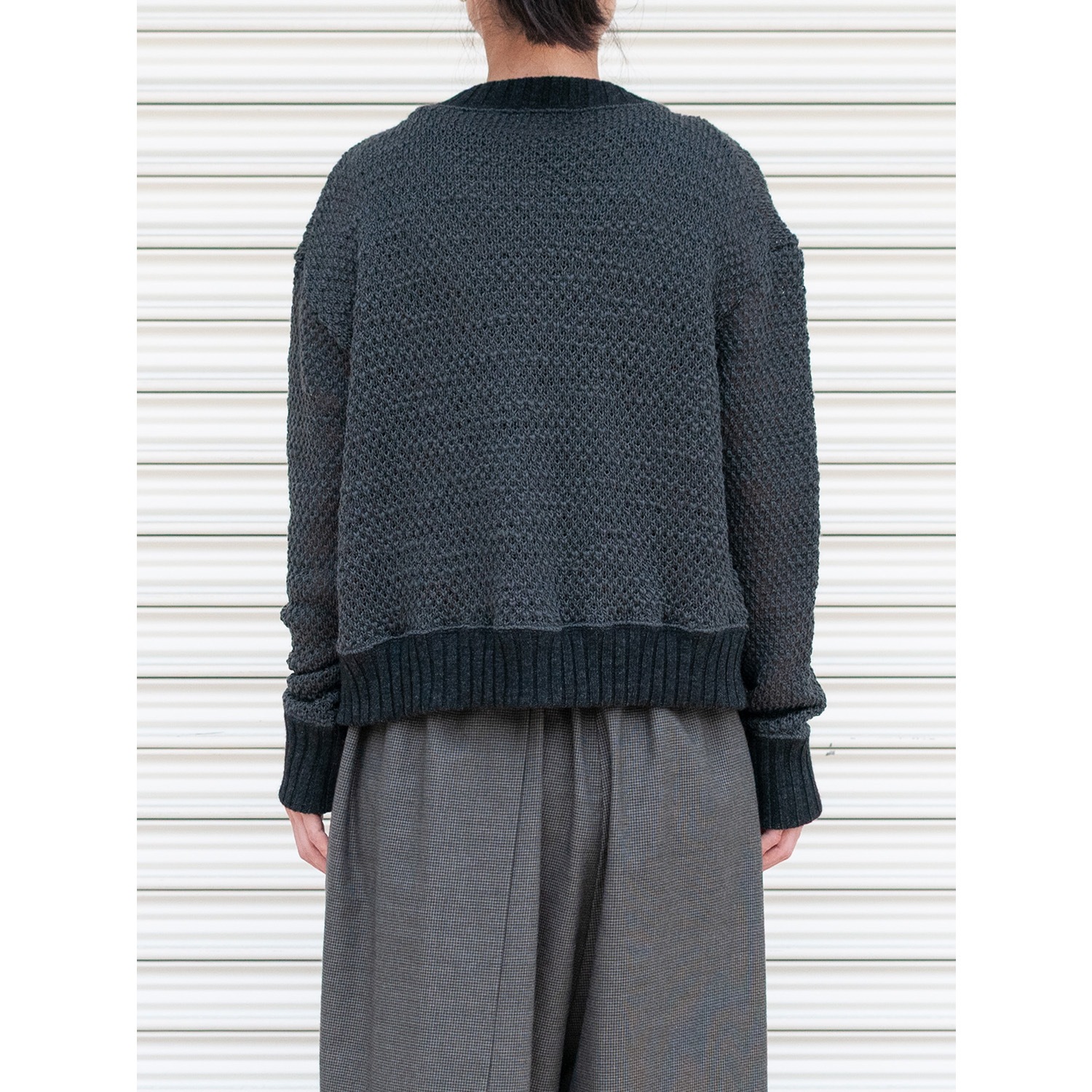 [RaPPELER] Deer slub knit cardigan_Charcoal gray(81)