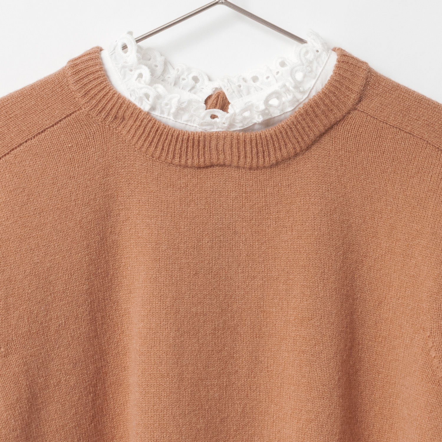[Harriss] Cotton Ruffle Collared Crew Sweater