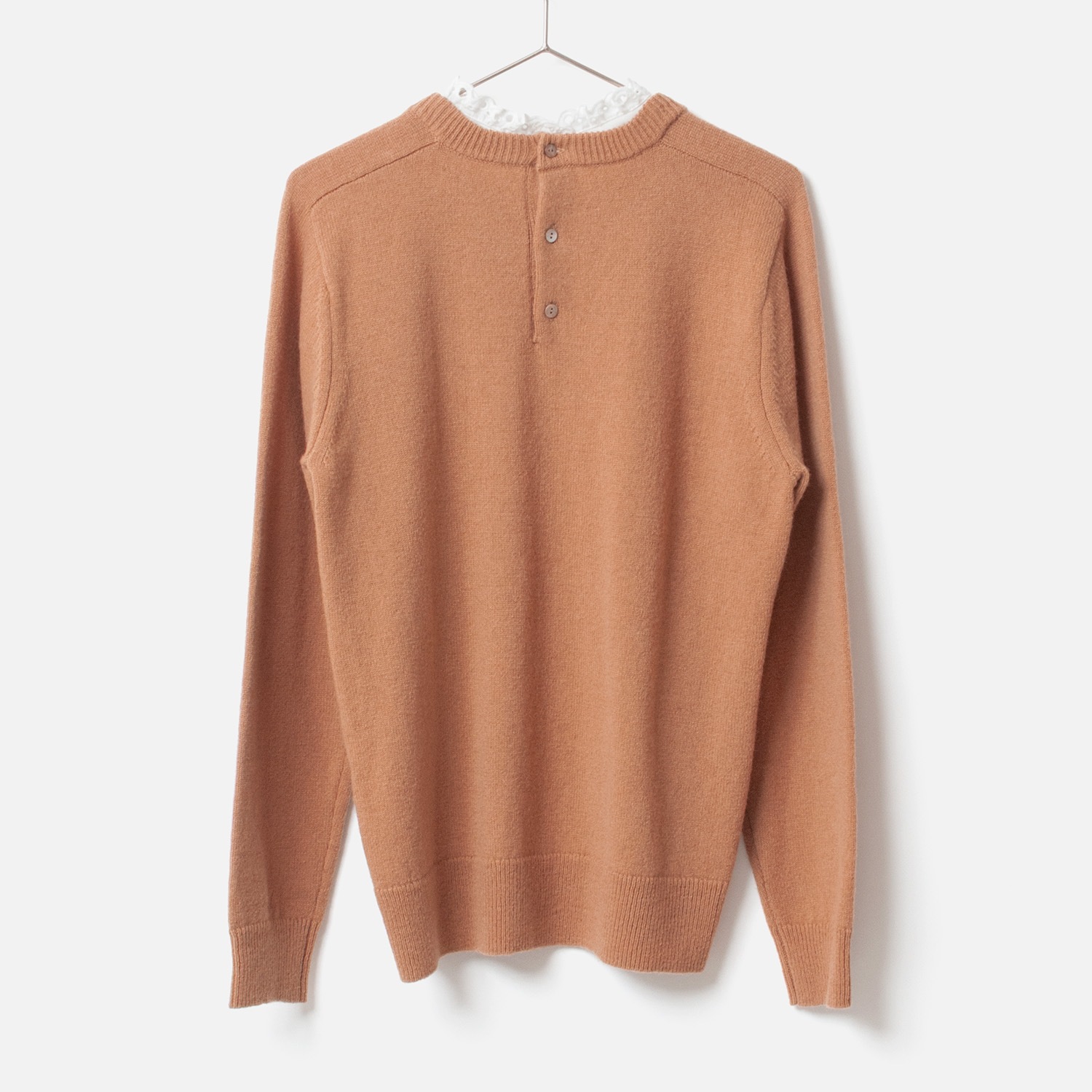 [Harriss] Cotton Ruffle Collared Crew Sweater