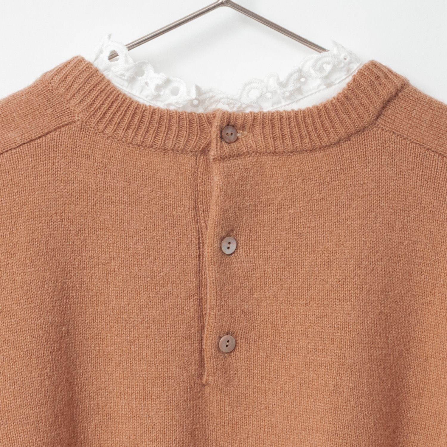 [Harriss] Cotton Ruffle Collared Crew Sweater