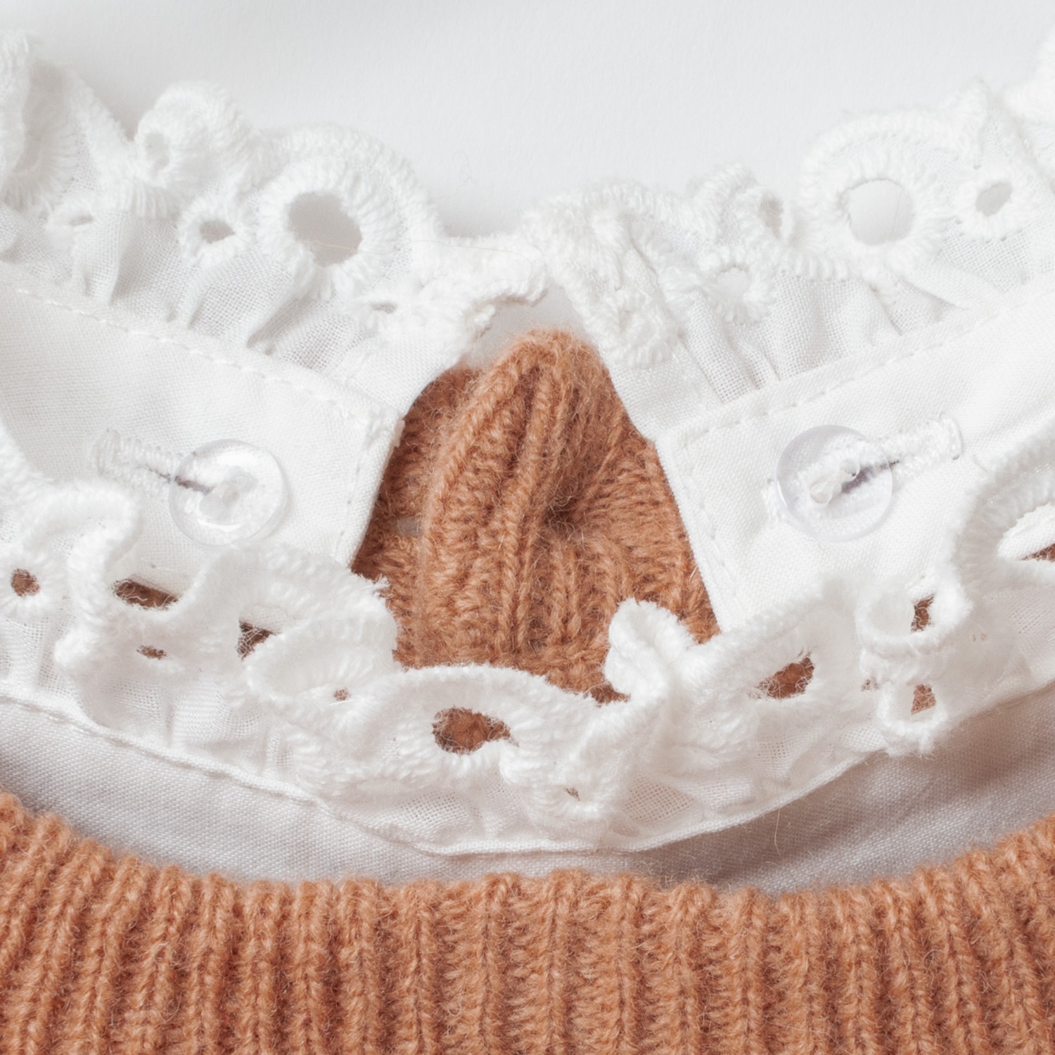 [Harriss] Cotton Ruffle Collared Crew Sweater