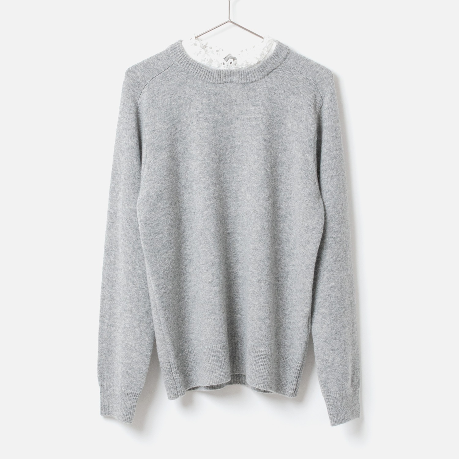 [Harriss] Cotton Ruffle Collared Crew Sweater