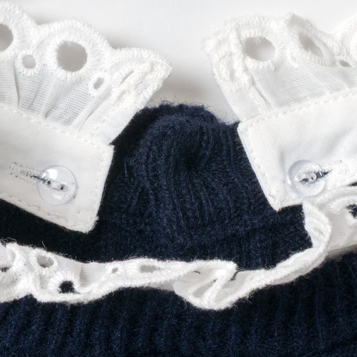 [Harriss] Cotton Ruffle Collared Crew Sweater