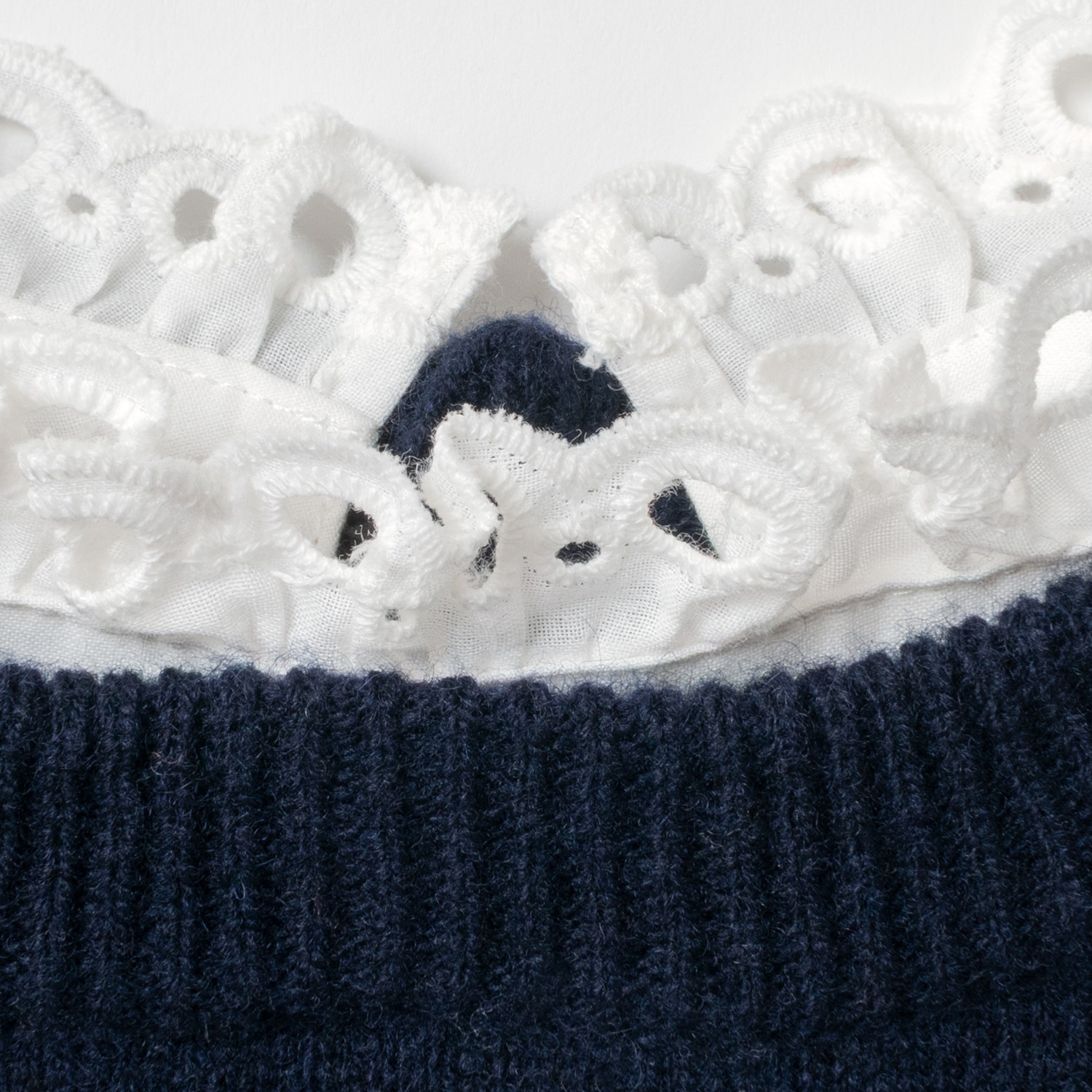 [Harriss] Cotton Ruffle Collared Crew Sweater