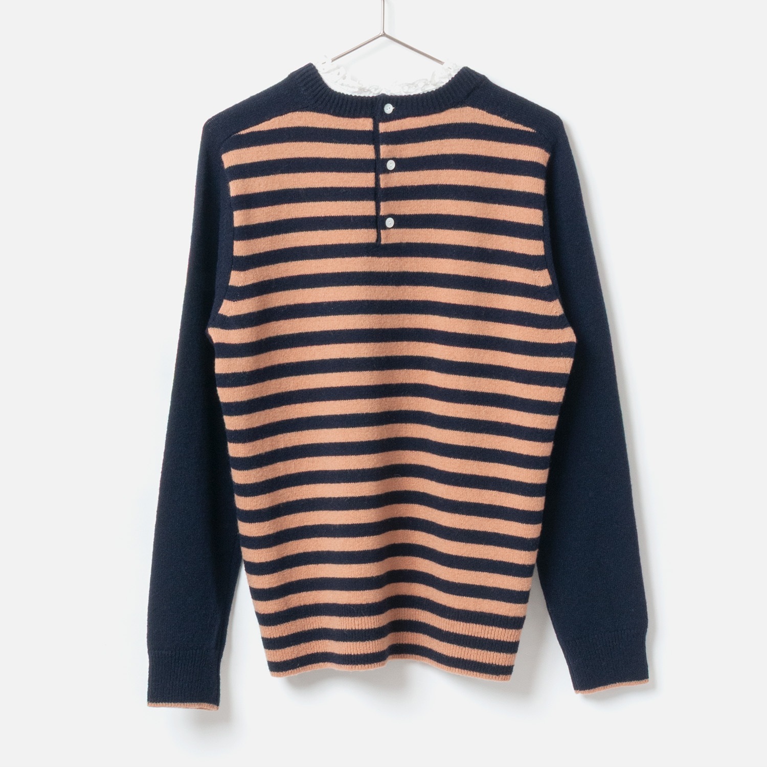 [Harriss] Cotton Ruffle Collared Crew Sweater