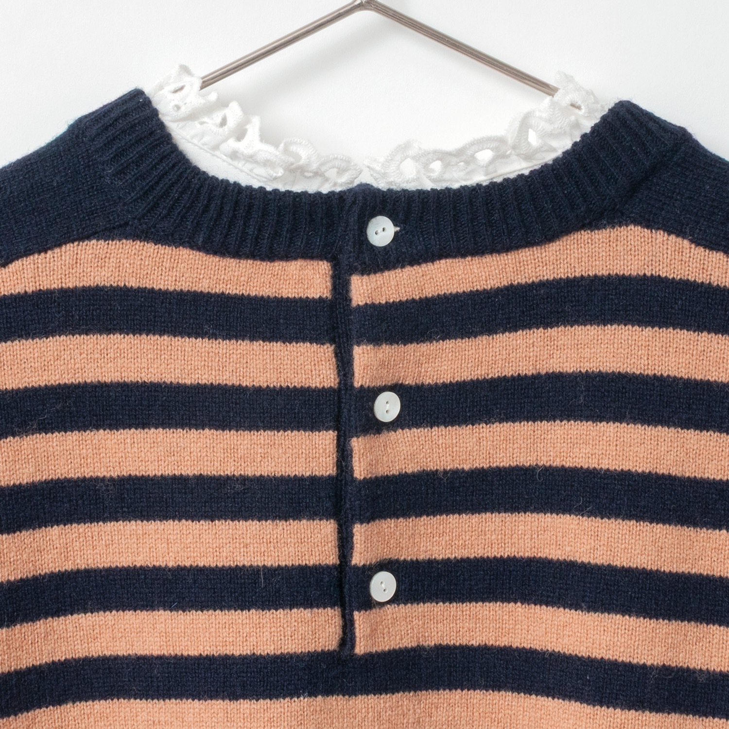 [Harriss] Cotton Ruffle Collared Crew Sweater