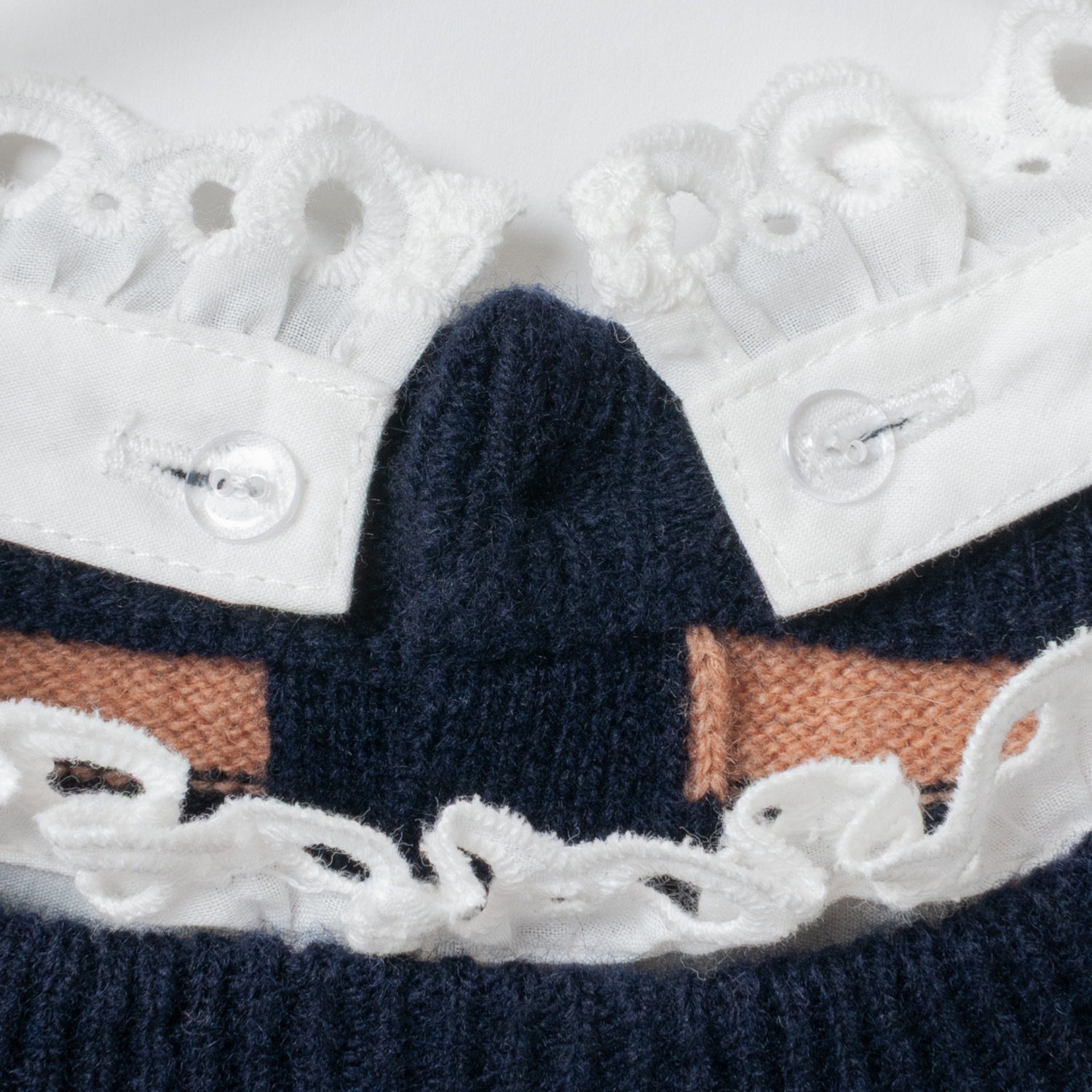 [Harriss] Cotton Ruffle Collared Crew Sweater