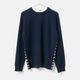 [Harriss] Cotton Ruffle Collared Crew Sweater