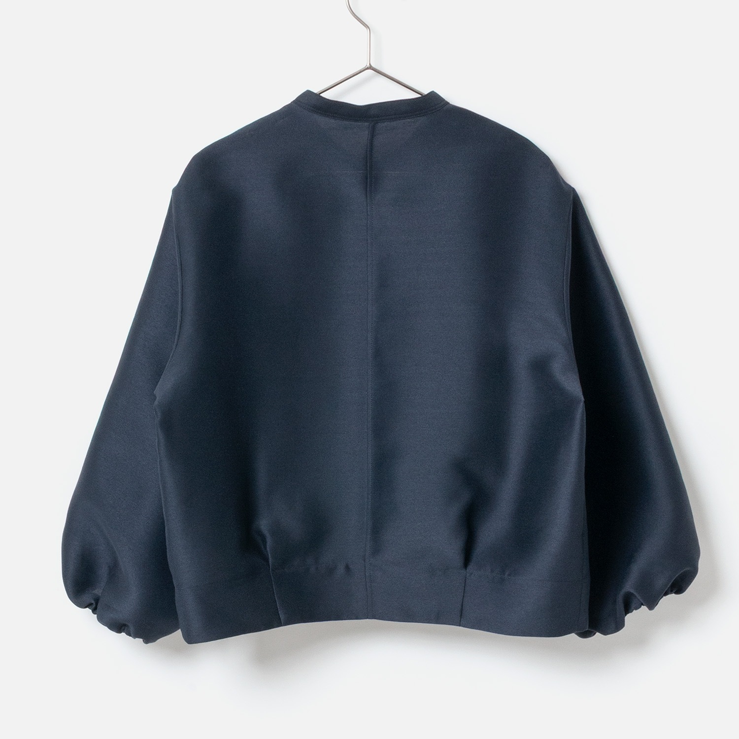 [Harriss] puff-sleeved blouse_Navy blue(50)