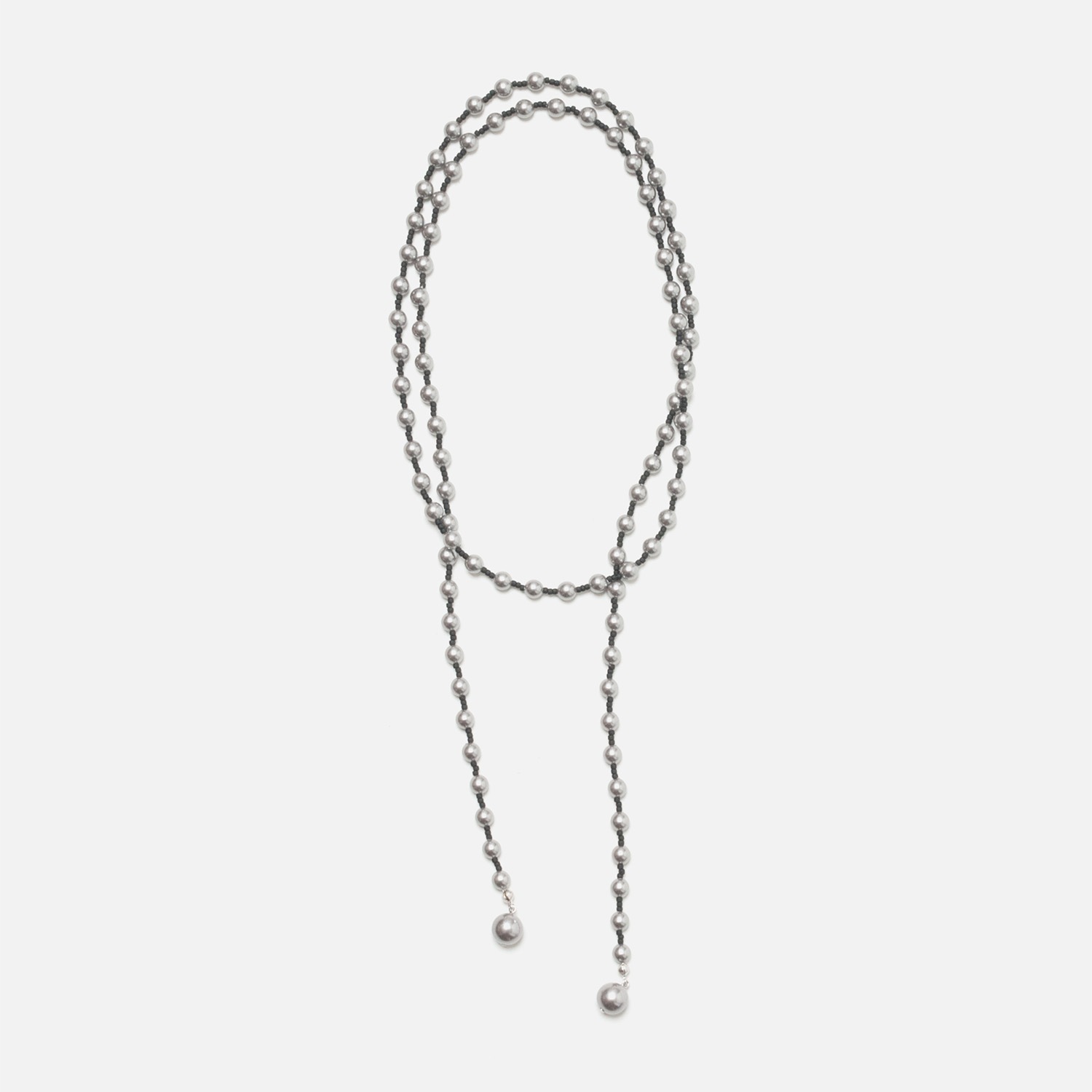 [Harriss] Resin pearl lariat necklace