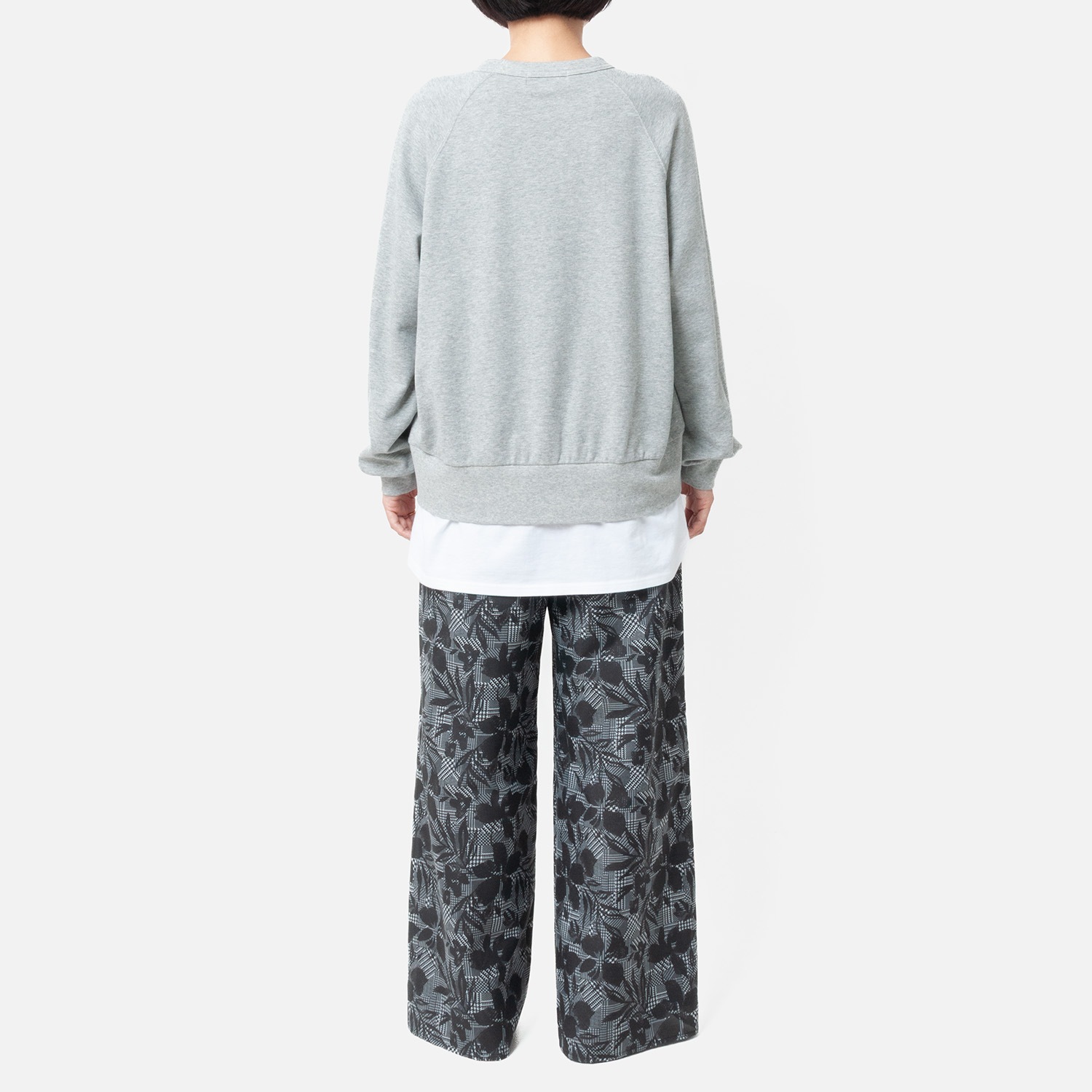 [Harriss] Printed semi-wide pants_Black(80)