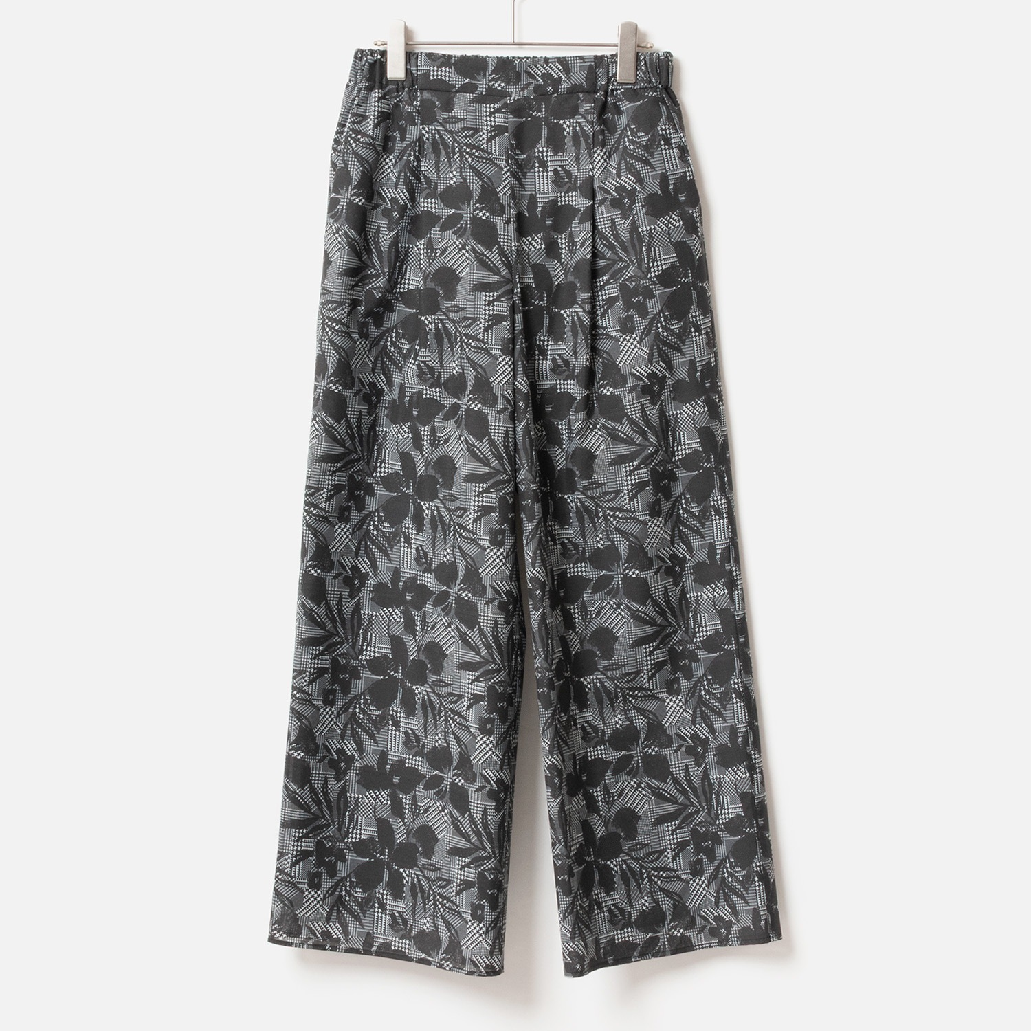 [Harriss] Printed semi-wide pants_Black(80)