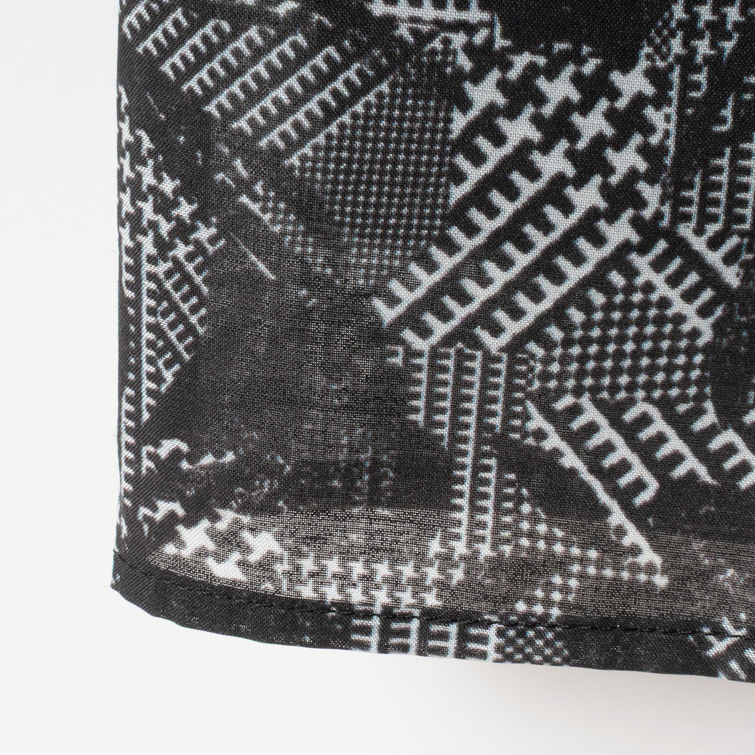 [Harriss] Printed semi-wide pants_Black(80)