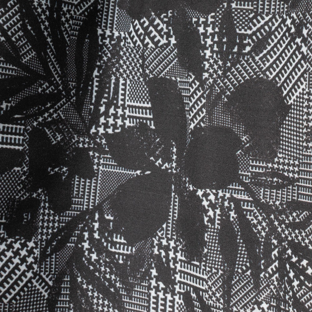 [Harriss] Printed semi-wide pants_Black(80)