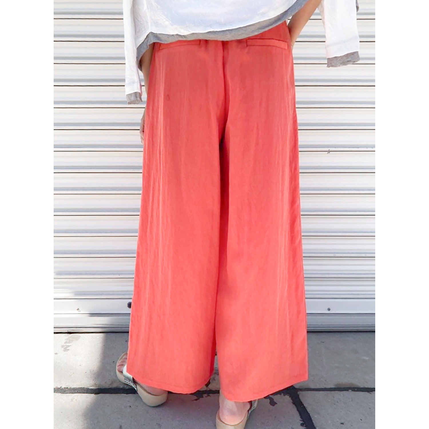 [Harriss] Waist Tuck & Gather Semi-Wide Pants