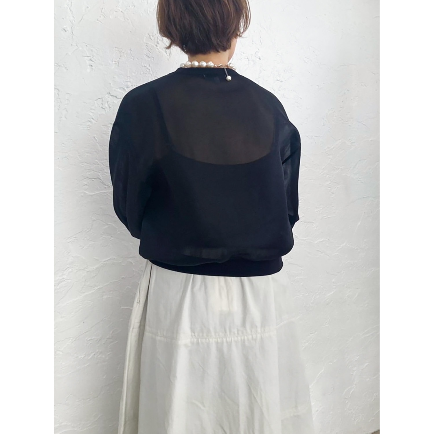 [Harriss] Puff sleeve cropped top