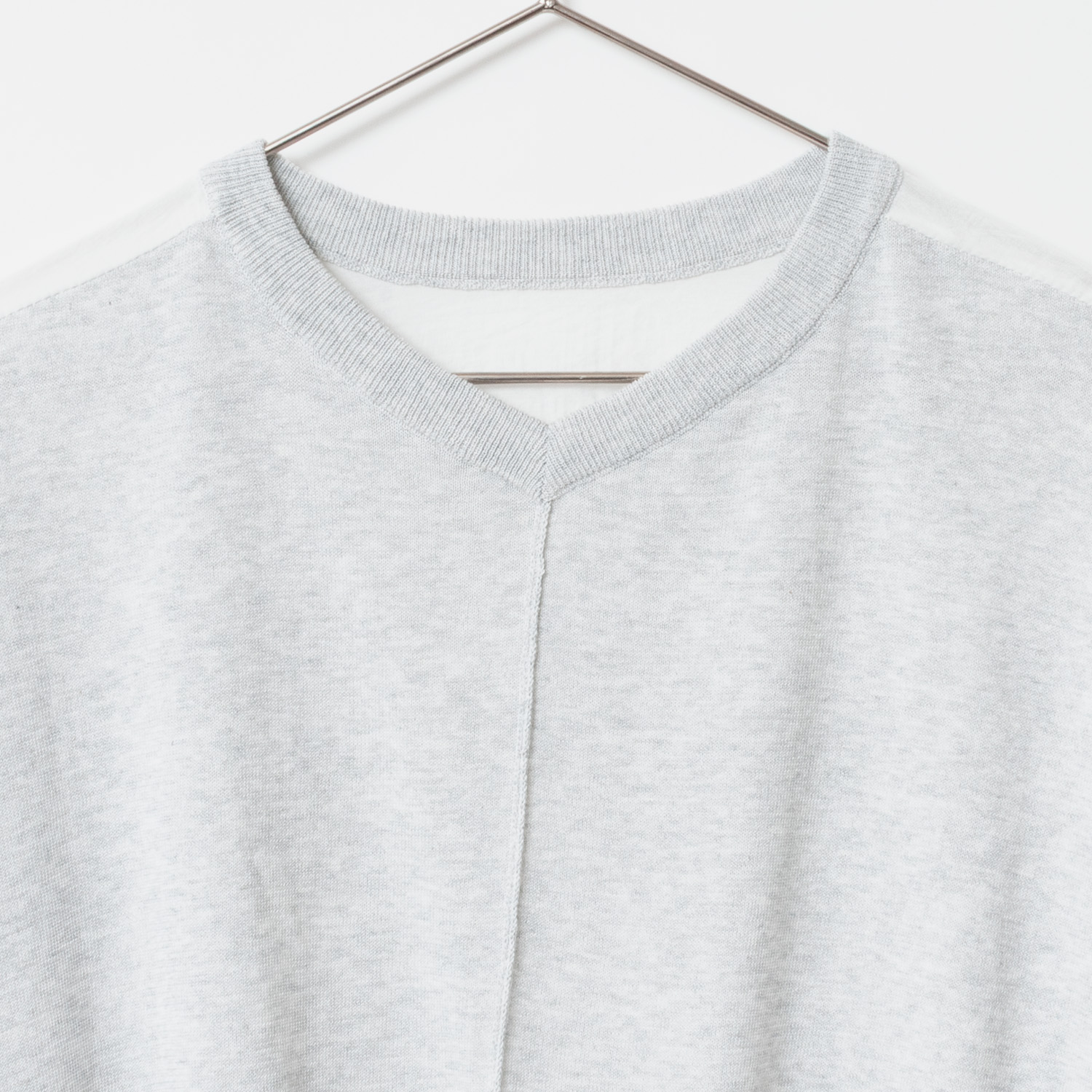 [Harriss] Woven combination 2-way knit pullover