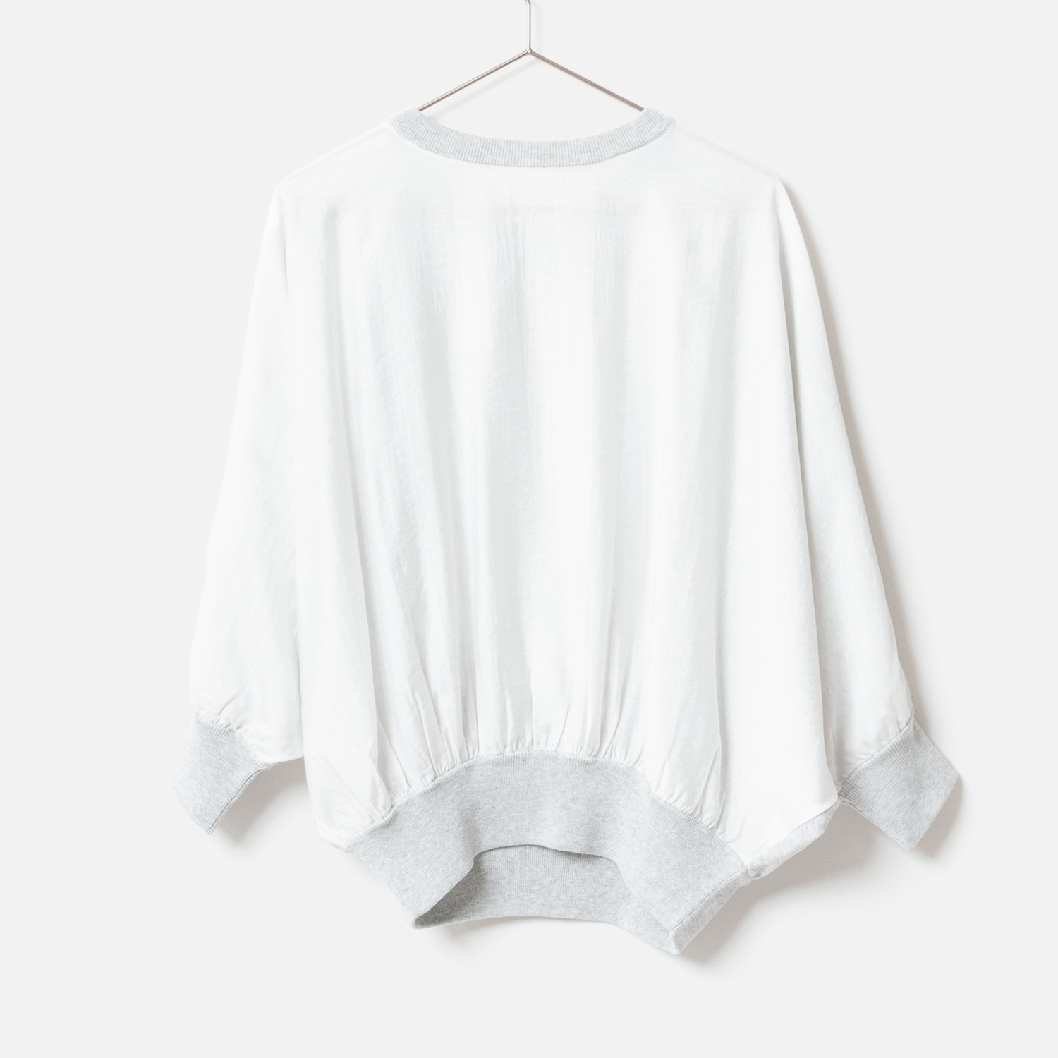 [Harriss] Woven combination 2-way knit pullover