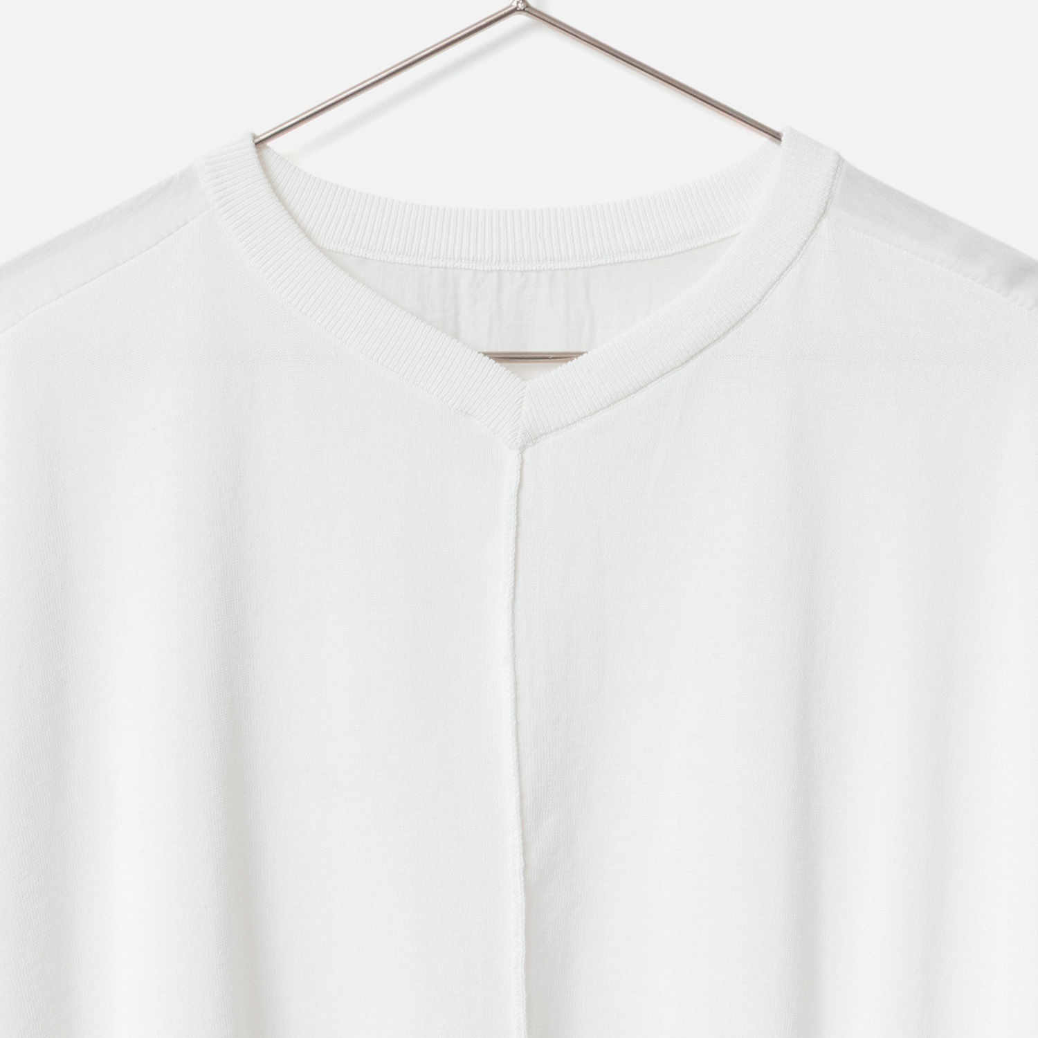 [Harriss] Woven combination 2-way knit pullover