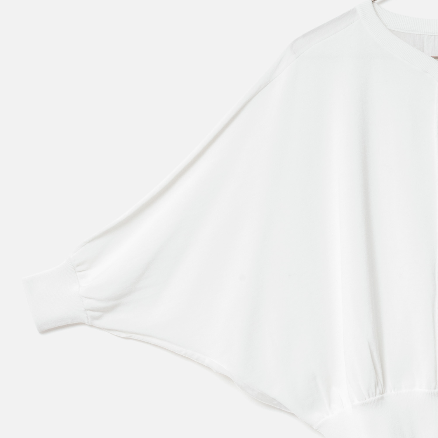 [Harriss] Woven combination 2-way knit pullover