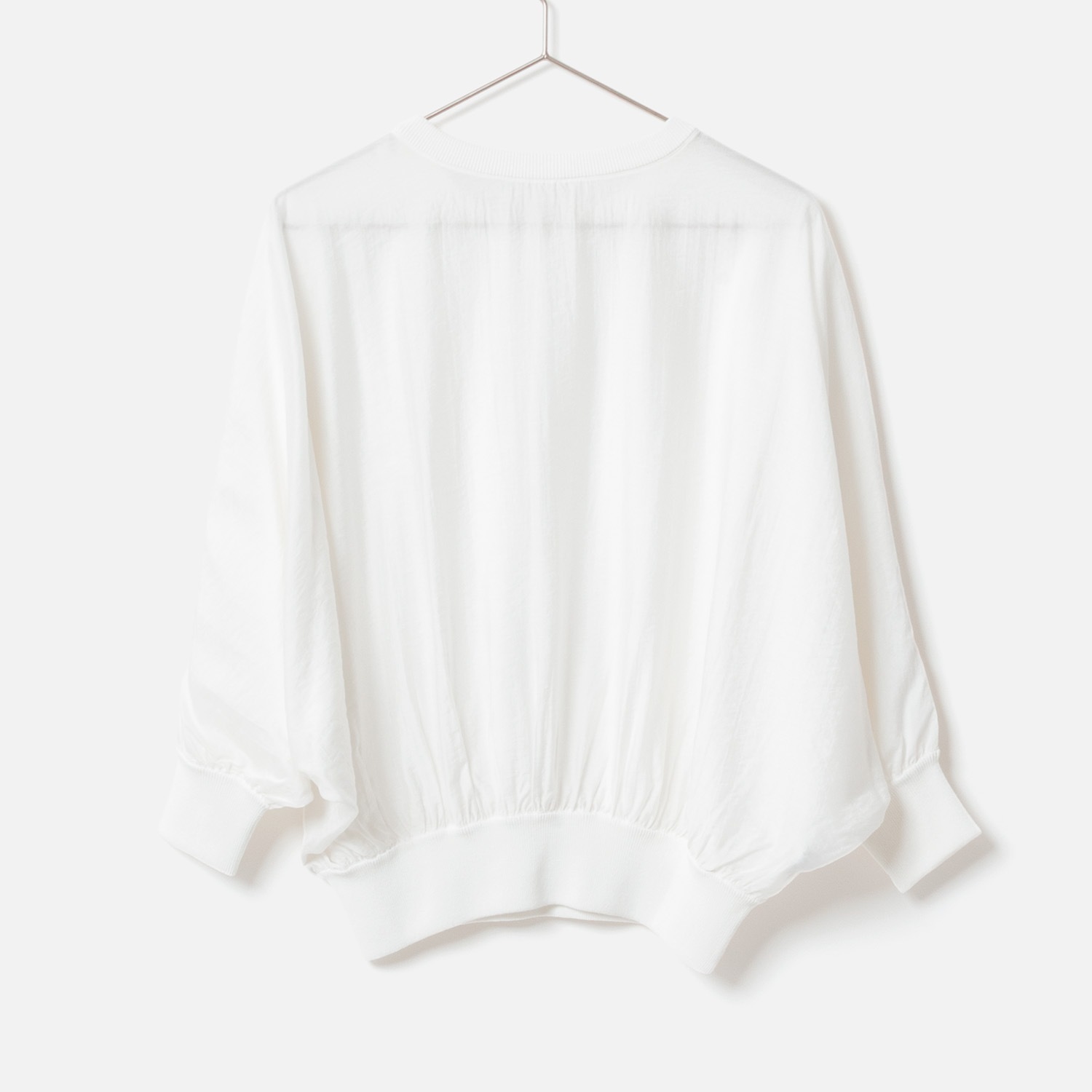 [Harriss] Woven combination 2-way knit pullover