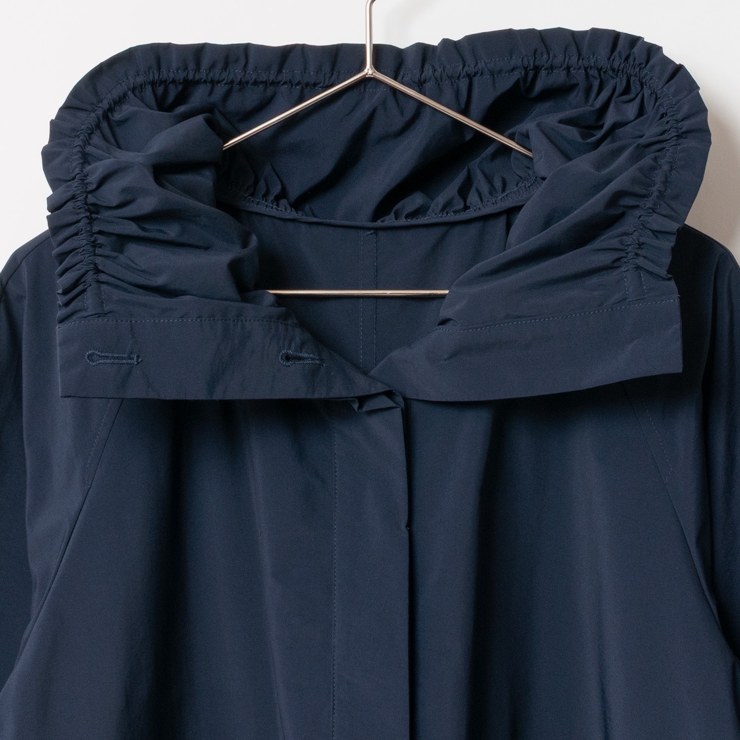 [Harriss] Gather stand collar long coat